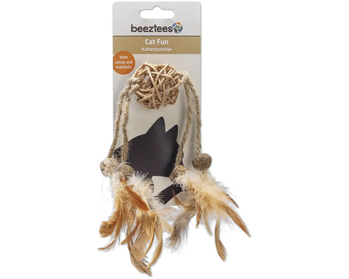 Jouet pour chat avec balle, corde et plumes