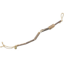 Jouet à ronger en bois avec clochette et suspension à corde