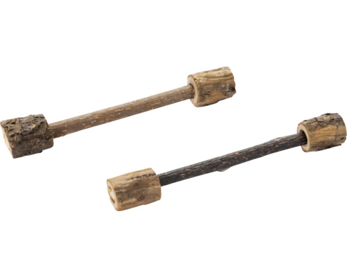 Beeztees Jouet pour chat Matatabi Haltère 12 cm x 2 cm x 2 cm Deux bougeoirs en bois pour bâtons de bougies