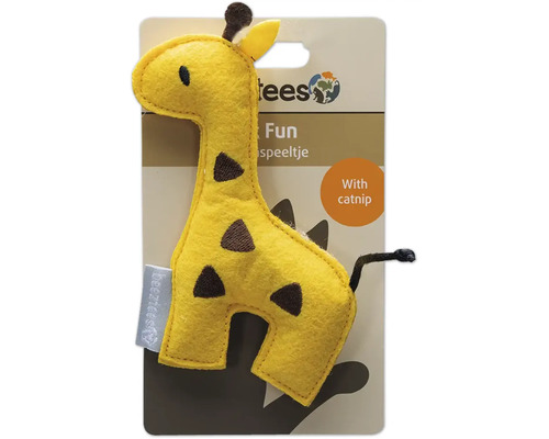Jouet pour chat girafe beige avec cataire