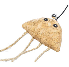 Jouet pour chat en liège avec corde et clochette