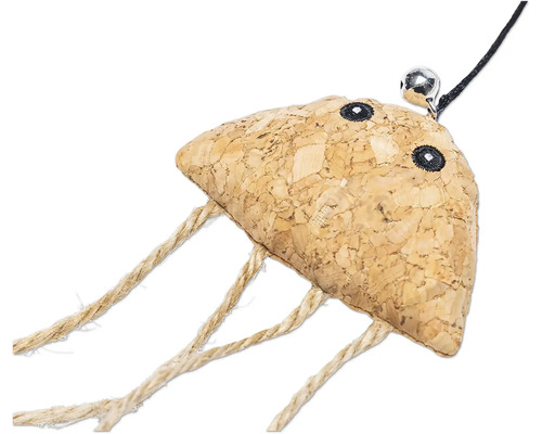 Jouet pour chat en liège avec corde et clochette