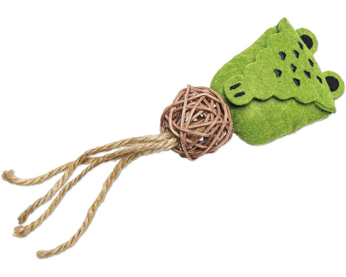 Jouet pour chat avec motif de grenouille, balle et corde