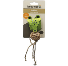 Jouet pour chat Beeztees avec herbe à chat, motif grenouille et cordon avec clochette