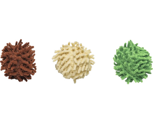 Beeztees Jouet pour chat en peluche Jungle Ruffles 4 cm Trois boules décoratives en chenille