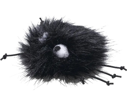 Beeztees Jouet pour chat Jungle Sila Araignée 10 cm x 5 cm x 4 cm Jouet pour chat noir et duveteux avec des yeux et des ficelles