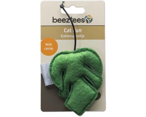 Beeztees Logo. Katzenspielzeug Blatt mit Katzenminze