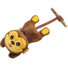 Peluche singe avec bâton en bois