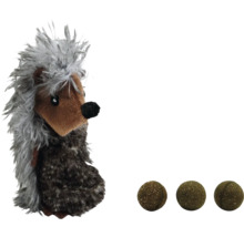 Hérisson jouet avec trois boules d'herbe à chat