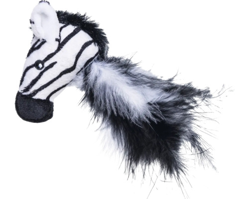 Beeztees Jouet pour chat Jouet Jungle Zebra Sazu 50 cm x 8 cm x 5 cm Zèbre jouet pour chat avec plumes