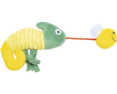 Beeztees Jouet pour chat Jungle Noeki Caméléon 19 cm x 8 cm x 2 cm Peluche caméléon avec mouche pour animaux de compagnie