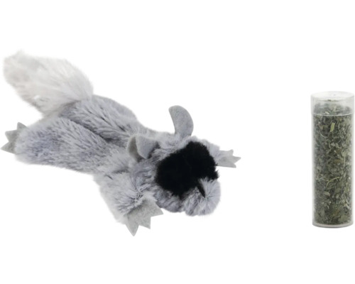 Beeztees Jouet pour chat Platter Tex Catnip 15 cm x 10 cm x 3 cm Jouet pour chat raton laveur avec herbe à chat