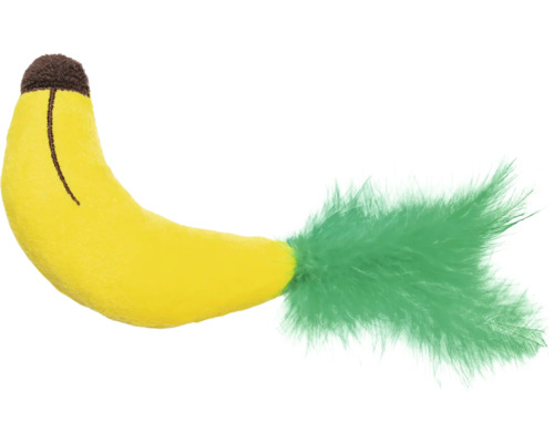 Beeztees Jouet pour chat Jouet Jungle Banane 16 cm x 5 cm x 3 cm Jouet pour chat banane avec plumes