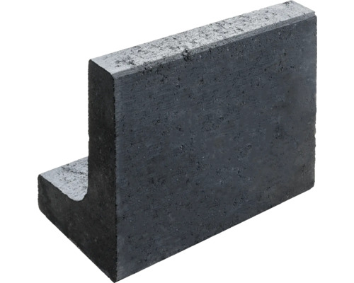 Mini pierre en L anthracite 40x6x30 cm profondeur = 20 cm Pierre en L en béton pour l'aménagement paysager