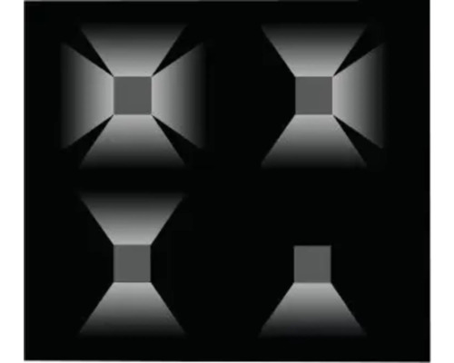 Abstrakte Darstellung verschiedener Formen auf dunklem Hintergrund