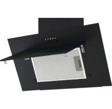 Hotte d'extraction noire avec filtre à graisse métallique