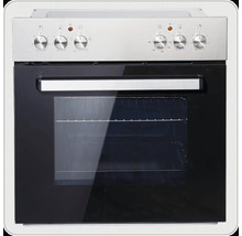 Cuisinière électrique avec boutons de commande et porte en verre