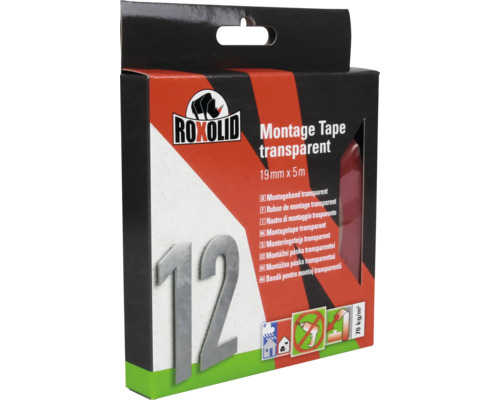 Ruban de montage ROXOLID transparent 19 mm x 5 m Ruban de montage transparent Roxolid 19 mm x 5 m
