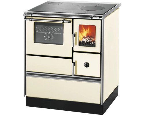 Cuisinière Westminster K76F-70 ivoire Four à gauche avec plaque de cuisson en acier Cuisinière à bois avec plaque de cuisson et four pour une cuisine traditionnelle