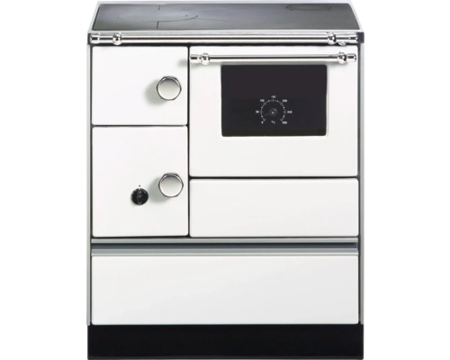 Cuisinière Westminster K76-70 blanc Four à droite avec plaque de cuisson en acier Cuisinière à bois avec four