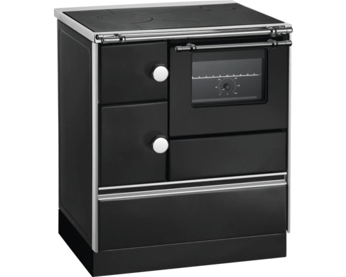 Cuisinière à bois Westminster K76-70 noir Four à droite avec plaque de cuisson en acier Cuisinière à bois avec plaque de cuisson et four