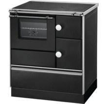 Cuisinière noire avec four et plaque de cuisson