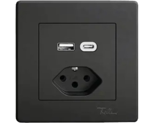 Feller EDIZIOdue Steckdose mit USB A und C Anschluss
