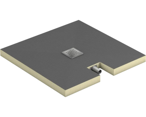 Receveur de douche carrelable Swisspor Doccia Integrato central 10 x 90 x 120 cm anthracite 303947 Receveur de douche carré avec écoulement