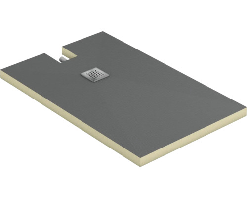 Receveur de douche carrelable Swisspor Doccia Integrato excentré 10.5 x 100 x 160 cm anthracite 303952 Receveur de douche avec garniture d'écoulement