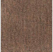 Detailaufnahme eines getufteten Teppichs mit Streifenmuster