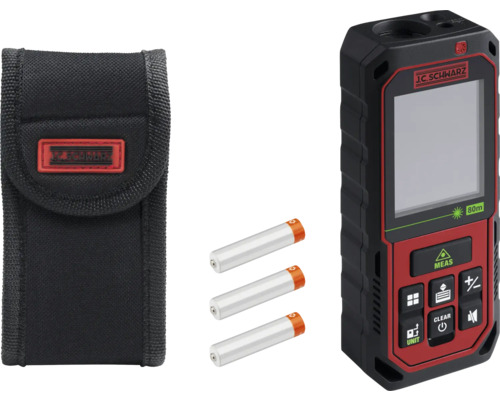 Laser-Entfernungsmesser mit Tasche und Batterien