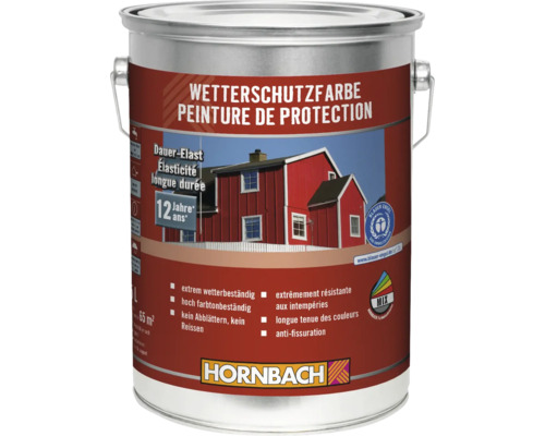HORNBACH Holzfarbe Wetterschutzfarbe dunkelbraun 5 L Farbe für Wetterschutz in einer Dose von Hornbach
