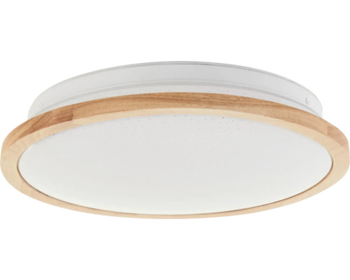 Plafonnier Farica ciel étoilé LED 18 W Ø 30 cm blanc Plafonnier rond avec cadre en bois