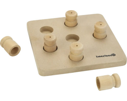 Beeztees Hundespielzeug Trainingsspielzeug Hund Braingame Ozo Holz 18 cm x 18 cm x 3 cm Beetztees Denkspielzeug für Haustiere aus Holz