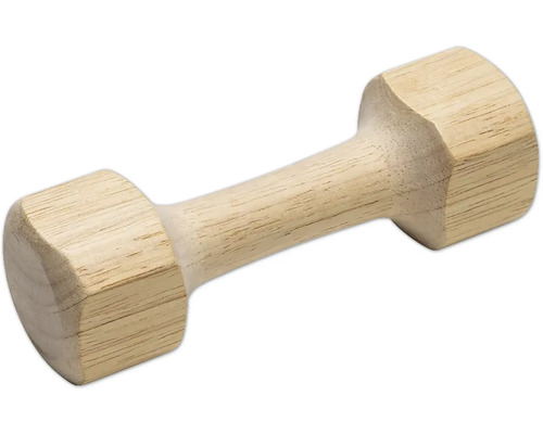 Beeztees Jouet pour chien Jouet Haltère 130 g Naturel 15 cm x 4.5 cm x 4.5 cm Haltère en bois
