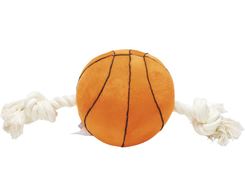 Beeztees Hundespielzeug Basketball mit Seil 27 cm x 13 cm x 13 cm Hundespielzeug Basketball mit Seil