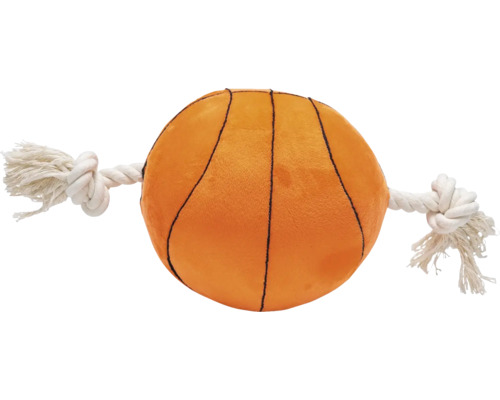 Beeztees Hundespielzeug Basketball mit Seil 33 cm x 19 cm x 19 cm Hundespielzeug Basketball mit Seilknoten