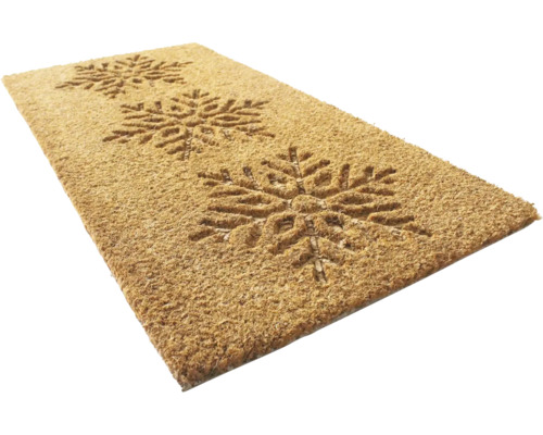 Fussmatte aus Kokosfaser mit Schneeflockenmuster