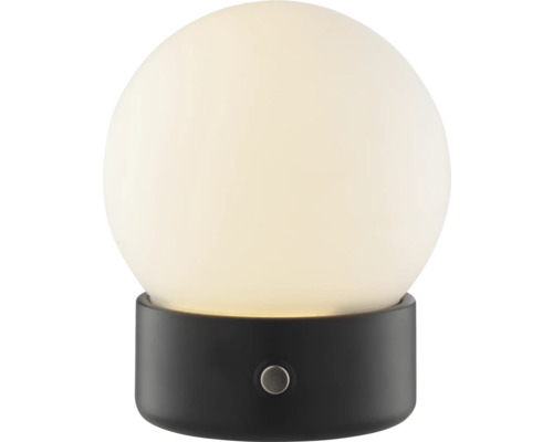Akku Tischlampe Dori LED 2,5 W schwarz Tischleuchte mit kugelförmigem Lampenschirm