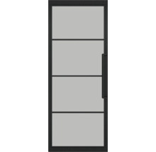 Schwarze Innentür mit Glas und Griff