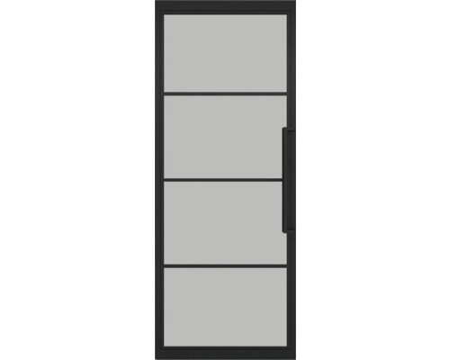 Schwarze Innentür mit Glas und Griff