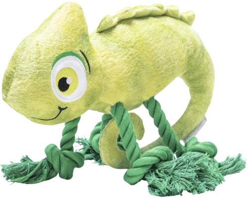 Beeztees Hundespielzeug Dschungel Spielzeug Kodi Chamäleon Plüsch grün 28 cm x 22 cm x 7 cm Chamäleon-Plüschtier für Hunde mit Seilbeinen