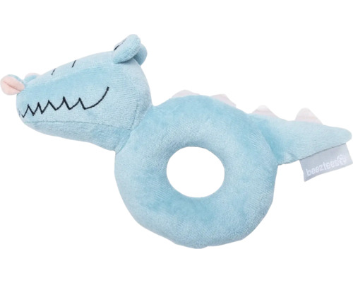 Beeztees Hundespielzeug Puppy Rassel Krokie Blau mit Rassel aus Plüsch 24 cm x 14 cm x 6 cm Stofftier Krokodil als Greifling