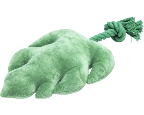 Beeztees Jouet pour chien Jungle Leaf Vert Peluche 33 cm x 15 cm x 6 cm Jouet pour chien en forme de feuille avec corde