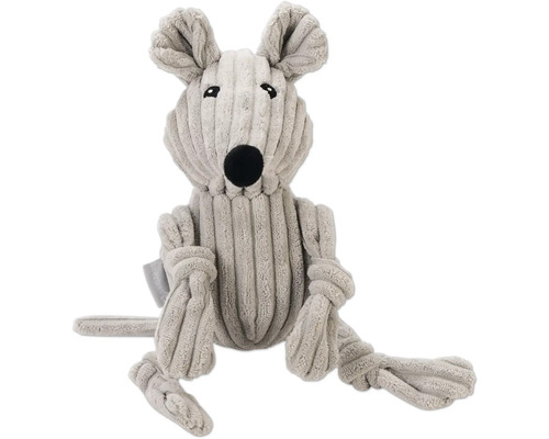 Beeztees Hundespielzeug Maus Mousy Ribbed grau 32 cm x 11 cm x 11.5 cm Graue Stoffmaus als Spielzeug für Hunde