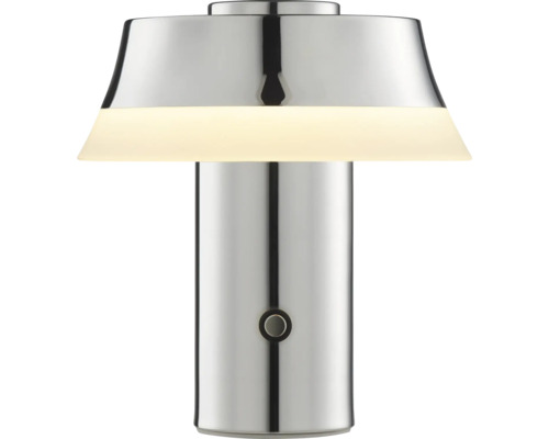 Akku Tischlampe Kinich LED 2,5 W chrom Tischleuchte aus Metall