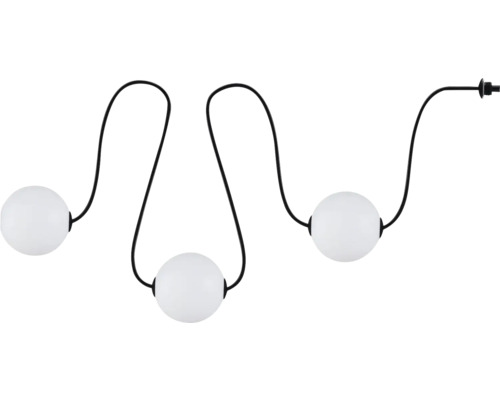 Guirlande lumineuse Plug & Shine Naima 3 boules extension d’1,7 m IP67 Lampe décorative avec trois lumières rondes et diffuses sur un câble
