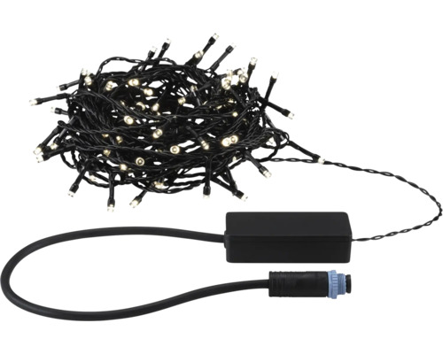 Guirlande lumineuse Plug & Shine Yuna 12,4 m IP44 Guirlande lumineuse avec diodes électroluminescentes et câble noir