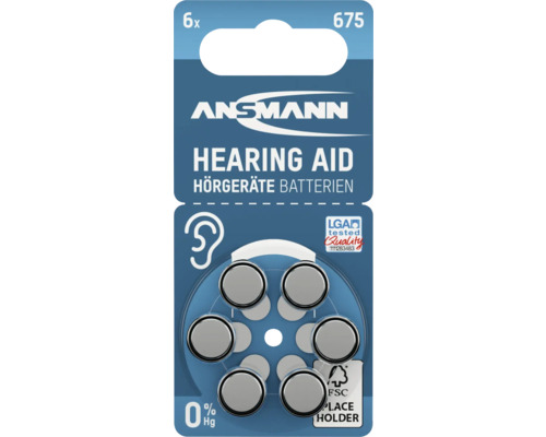 Ansmann Hörgerätebatterien 675, 6 Stück
