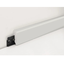 Sockelleiste mit Montageclip an Wand und Boden
